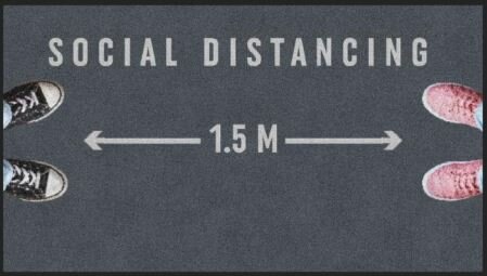 Deurmat: Social distancing 85x115..