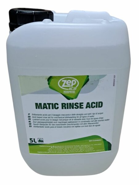 Zep matic rinse acid 5 liter ( naglans zuur voor de vaatwasser)