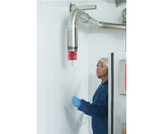Vikan Pijpborstel Medium Voor Flexibele kabel Ø90, 200mm Rood