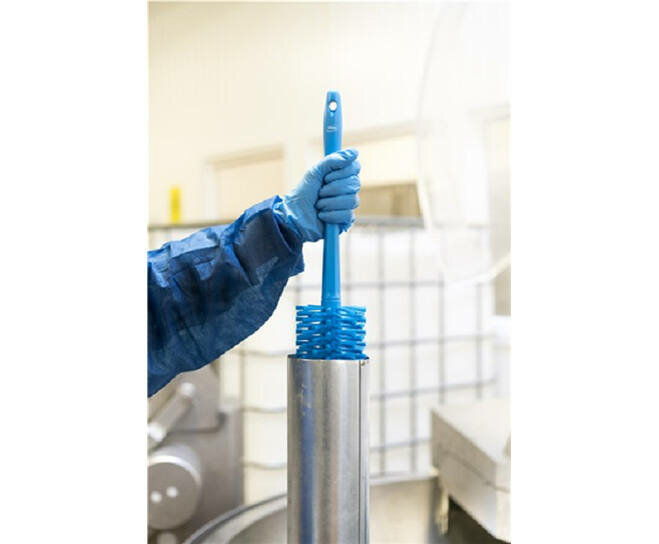 Vikan Pijpborstel Met Handvat (uit een stuk), Ø90, 460mm Blauw