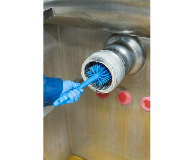 Vikan Pijpborstel Met Handvat (uit een stuk), Ø90, 460mm Blauw