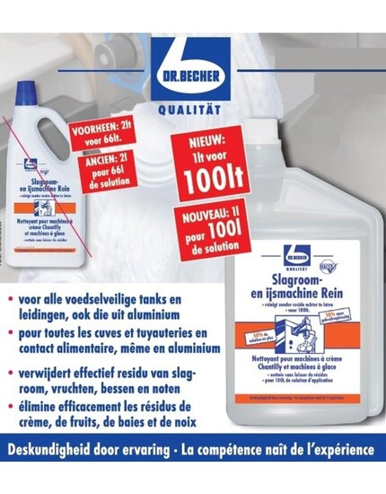 Becher Slagroom en ijsmachine reiniger 2L