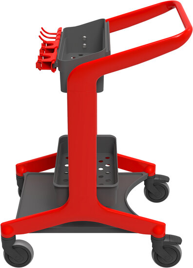 Vikan HyGo 78CM Rood – Mobiel Reinigingsstation (Werkwagen)