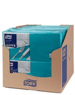 Tork Lunchservet  2-Laags Blauwgroen 1/4 vouw, 10x200st, 2.000st/doos