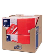 Tork Lunchservet  2-Laags Rood 1/8 vouw, 10x200st, 2.000st/doos