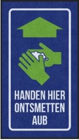 Deurmat: Handen hier ontsmetten AUB Pijl 85x150 cm Deurmat: Handen hier ontsmetten AUB Pijl 85x150 cm