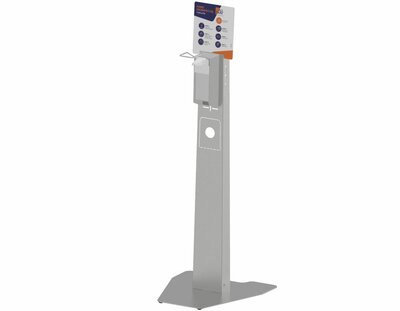 All Care RVS desinfectiezuil voor diverse dispensers. All Care RVS desinfectiezuil voor diverse dispensers.