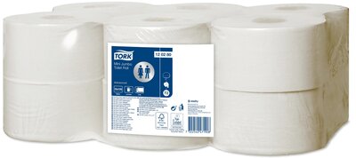 Tork Mini Jumbo Toiletpapier Advanced T2 2-laags wit Tork Mini Jumbo Toiletpapier Advanced T2 2-laags wit