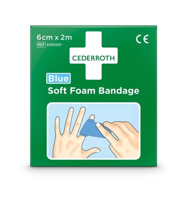Cederroth Soft Foam Bandage Blue 6cm x 2m Cederroth Soft Foam Bandage Blue 6cm x 2m