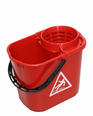Spaansemop emmer met uitwring korf Rood 14 ltr. Spaansemop emmer met uitwring korf Rood 14 ltr.