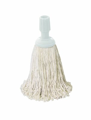 Minimop katoen 250 gram standaard steelverbinding Wit Minimop katoen 250 gram standaard steelverbinding Wit
