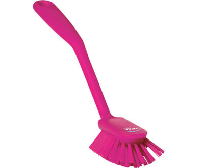 Vikan Medium Vaatborstel Met Schraabrand 280mm Roze Vikan Medium Vaatborstel Met Schraabrand 280mm Roze