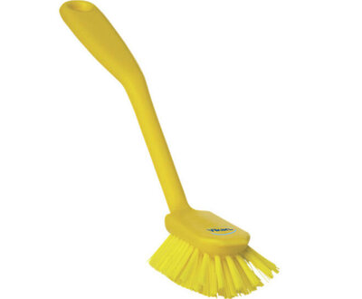 Vikan Medium Vaatborstel Met Schraabrand 280mm Geel Vikan Medium Vaatborstel Met Schraabrand 280mm Geel