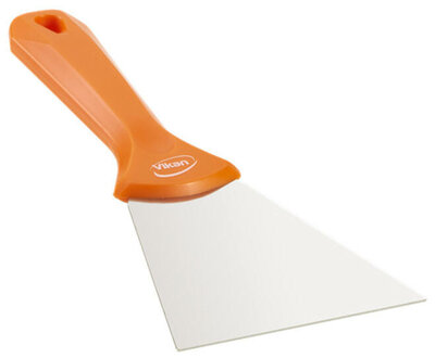 Vikan RVS Handschraper Breed 100mm Oranje Vikan RVS Handschraper Breed 100mm Oranje