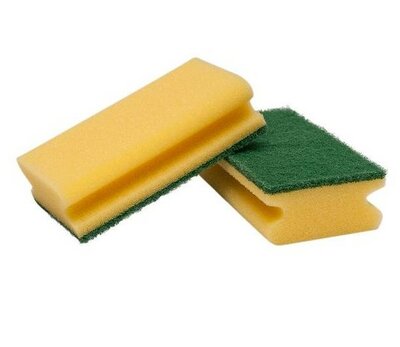 Schuurspons met handgreep Geel/Groen Schuurspons met handgreep Geel/Groen