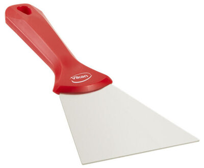 Vikan RVS Handschraper Breed 100mm Rood Vikan RVS Handschraper Breed 100mm Rood