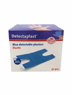 Detectaplast detect. kneuke textielpleister elastisch blauw 50 stuks Detectaplast detect. kneuke textielpleister elastisch blauw 50 stuks