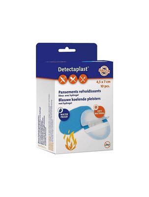 Detectaplast Hydrogel pleister Blauw detecteerbaar 43x70mm 10stuks Detectaplast Hydrogel pleister Blauw detecteerbaar 43x70mm 10stuks