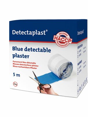 Detectaplast detect. textielpleister elastisch blauw 6cm x 1m Detectaplast detect. textielpleister elastisch blauw 6cm x 1m