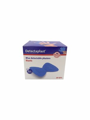 Detectaplast detect. vlinder textielpleister elastisch blauw 50 stuks Detectaplast detect. vlinder textielpleister elastisch blauw 50 stuks