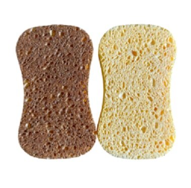 PAD spons, Kras vrije cellulose spons (walnootschelpen en steenfruit pitten) verpakt per 2 sponzen (118x68/53x15) PAD spons, Kras vrije cellulose spons (walnootschelpen en steenfruit pitten) verpakt per 2 sponzen (118x68/53x15)