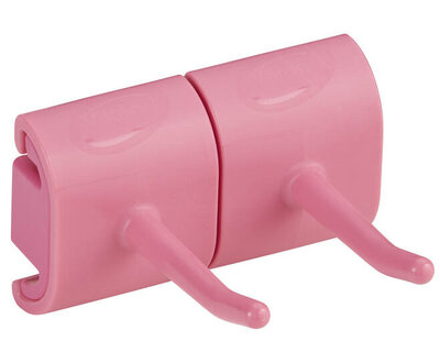 Vikan Hygiëne Dubbel Haak Voor Hi-Flex Wandhouder 82mm Roze Vikan Hygiëne Dubbel Haak Voor Hi-Flex Wandhouder 82mm Roze