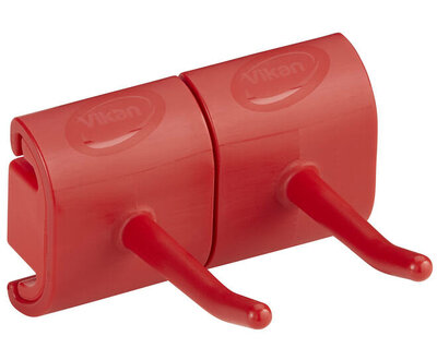 Vikan Hygiëne Dubbel Haak Voor Hi-Flex Wandhouder 82mm Rood Vikan Hygiëne Dubbel Haak Voor Hi-Flex Wandhouder 82mm Rood