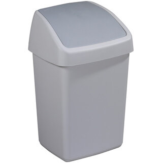 Sunware Delta prullenbak met swingdeksel 10L grijs Sunware Delta prullenbak met swingdeksel 10L grijs