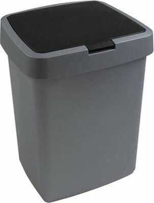 Sunware Delta prullenbak klep 10L metaal zwart Sunware Delta prullenbak klep 10L metaal zwart