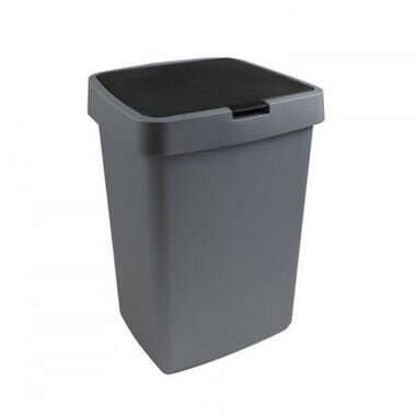 Sunware Delta prullenbak klep 25L metaal zwart  Sunware Delta prullenbak klep 25L metaal zwart